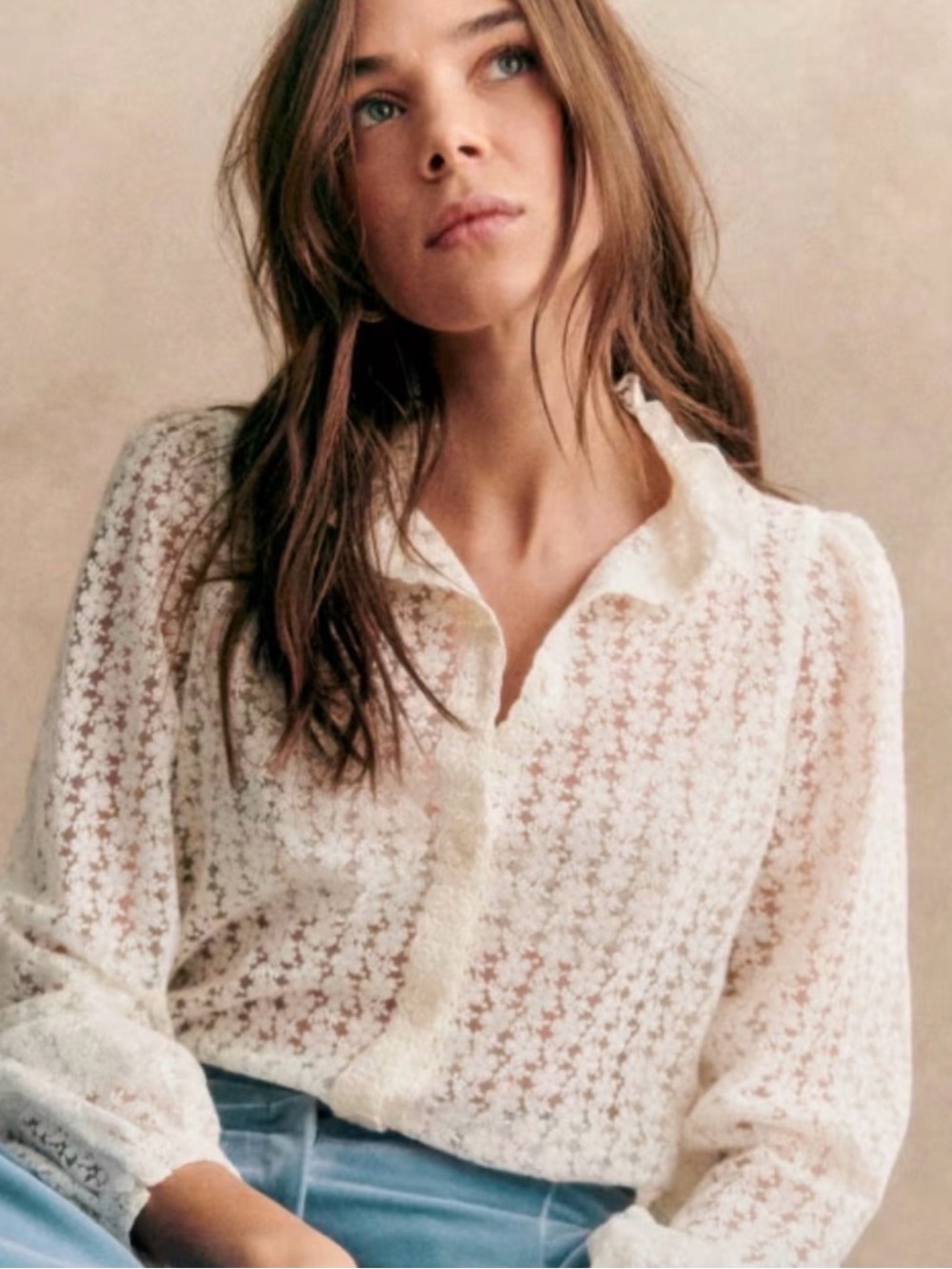 Sezane Cathy Blouse Shirt Top Size 34 - New